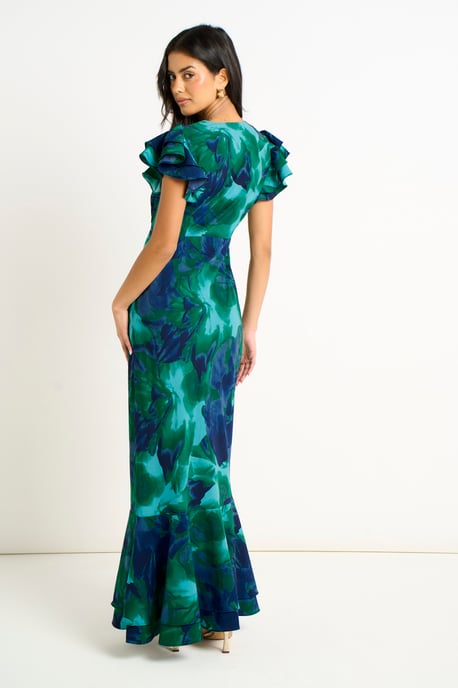 Aquarellfarbenes Maxikleid mit Blumenmuster - Image 4