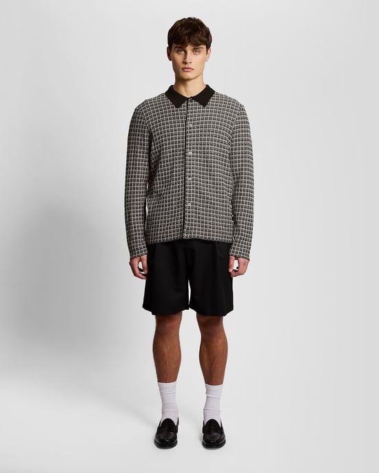 Korbflecht Strick-Kragen Cardigan - Image 2