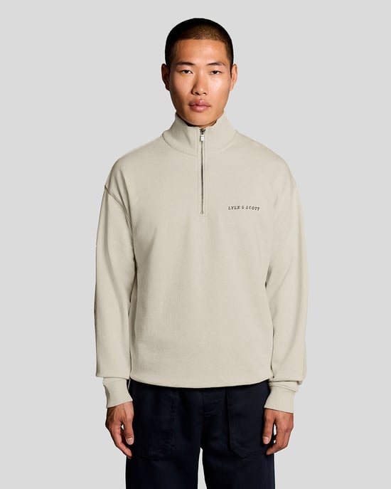 Schwergewichts-Skript 1/4-Zip Sweatshirt - Image 1