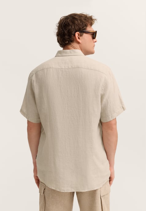 Bugatti Herren Kurzarm-Hemd Modern Fit aus Leinen mit Button-Down-Kragen - Image 2