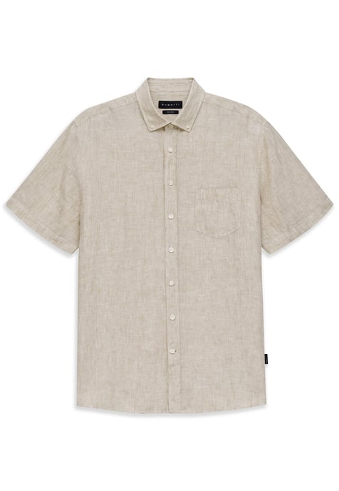 Bugatti Herren Kurzarm-Hemd Modern Fit aus Leinen mit Button-Down-Kragen - Image 3