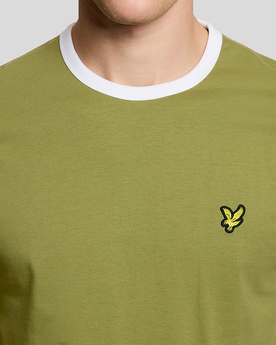Ringer Baumwoll Rundhals-T-Shirt - Image 3