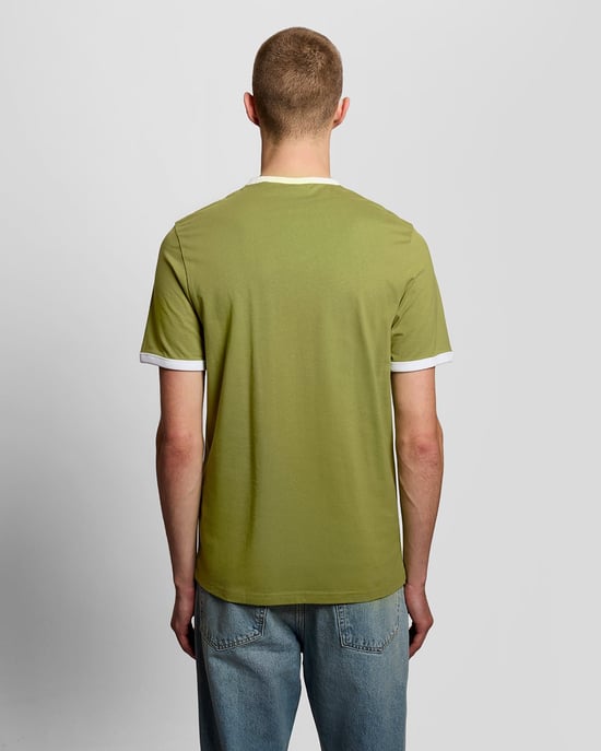 Ringer Baumwoll Rundhals-T-Shirt - Image 4
