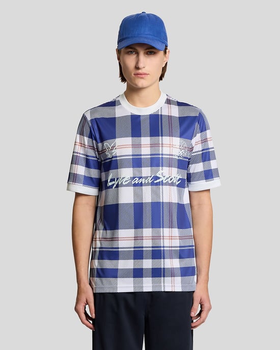 Sportliches Tartan-Karo Fußballshirt - Image 1