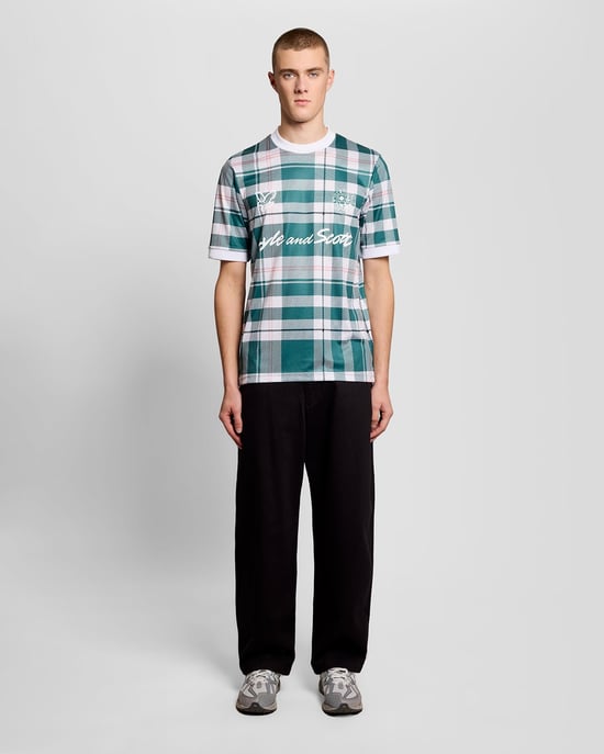 Sportliches Tartan-Karo Fußballshirt - Image 2
