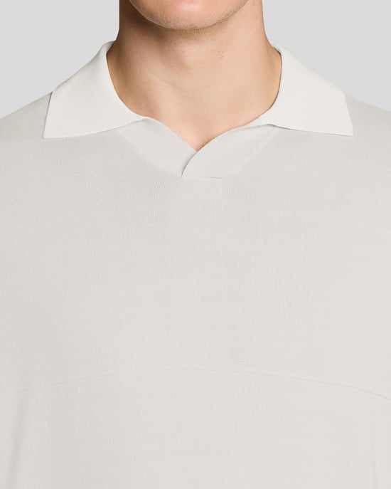 Offenes Kragen Feinstrick Poloshirt - Image 3