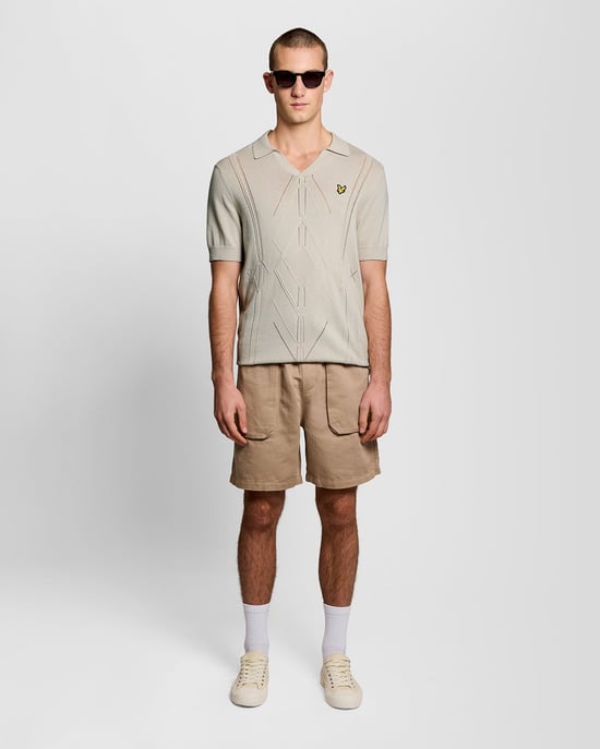 Offene Kragen Argyle Strick-Polohemd - Image 2