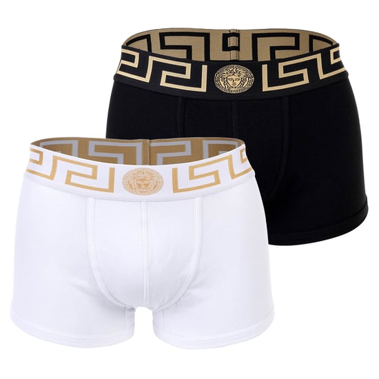 Versace Bi-Pack Trunk Jersey Topeka Bi-Stretch Cotton Organic New Logo Boxer Shorts - Image 1