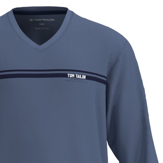 Tom Tailor Lang V-Ausschnitt Pyjama - Image 3