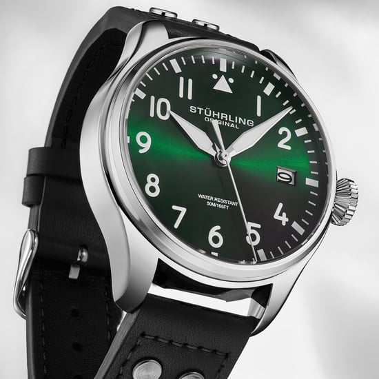 Montre de pilote Stührling Airman 4078 Quartz pour homme, 43 mm - Image 2