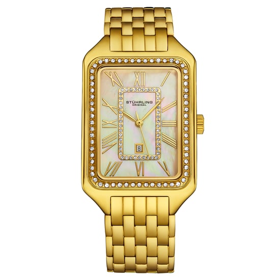 Montre Stührling Lustra 4061 rectangulaire à quartz avec cristaux, 32 mm - Image 1
