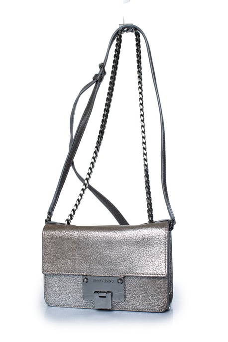 Jimmy Choo, Rebel Umhängetasche aus silbernem Leder - Image 2