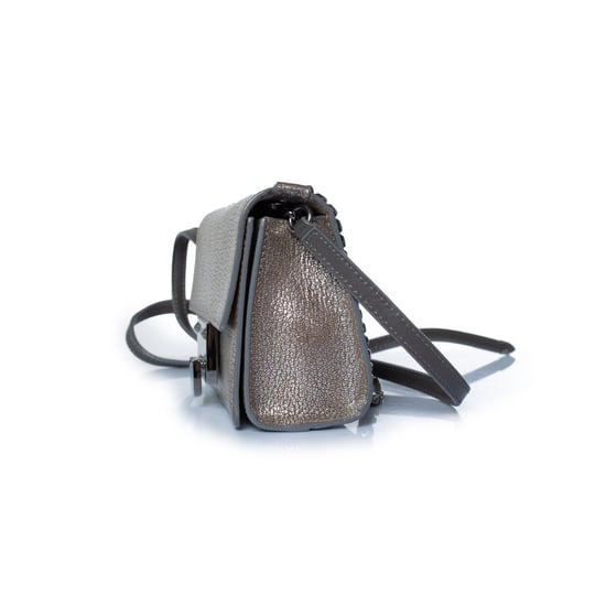 Jimmy Choo, Rebel Umhängetasche aus silbernem Leder - Image 3