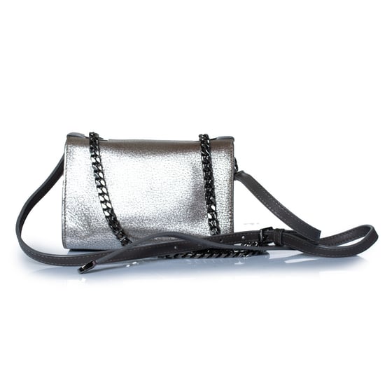 Jimmy Choo, Rebel Umhängetasche aus silbernem Leder - Image 4