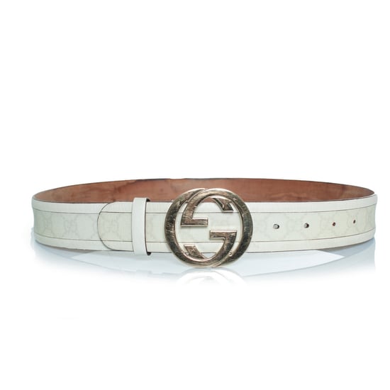 Gucci, Monogramm-Canvas- und Leder-GG-Schnallen-Gürtel - Image 1