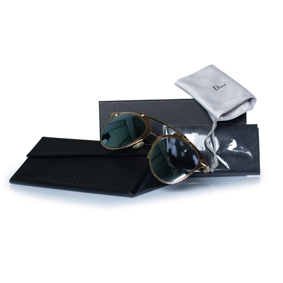 Dior, reflektierende Pilotenbrille in Gold - Image 4