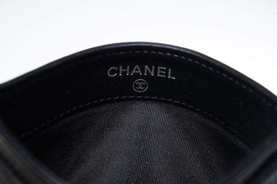 Chanel, schwarzer genarbter Lederkartenhalter - Image 3