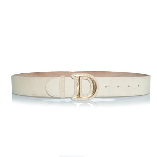 Dior, Gürtel mit goldener Schnalle D aus beigem Leder - Image 1