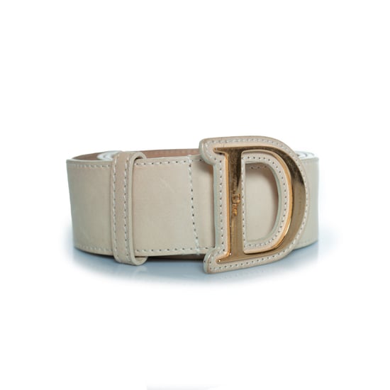 Dior, Gürtel mit goldener Schnalle D aus beigem Leder - Image 3
