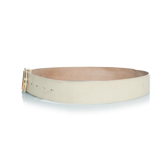 Dior, Gürtel mit goldener Schnalle D aus beigem Leder - Image 5