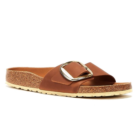 Birkenstock Madrid Große Schnalle Geöltes Leder Damen Cognac Sandalen - Image 2