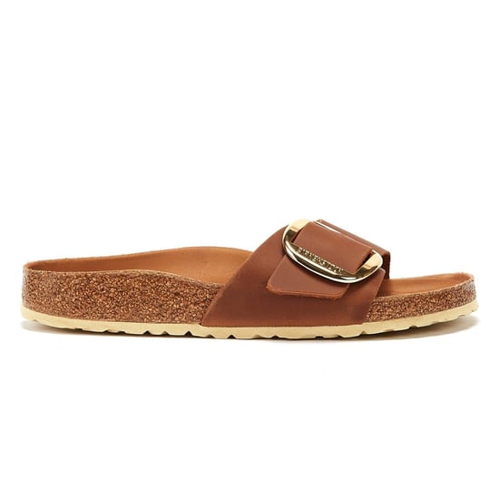 Birkenstock Madrid Große Schnalle Geöltes Leder Damen Cognac Sandalen - Image 4