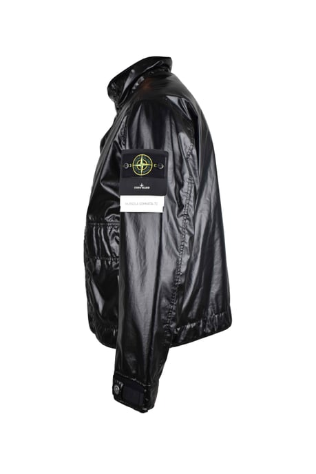 Stone Island Jacke Mussola Gommata Schwarz - Image 3