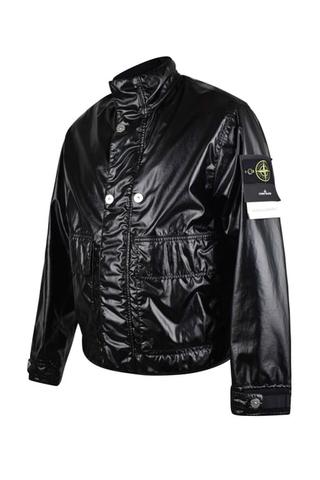 Stone Island Jacke Mussola Gommata Schwarz - Image 4