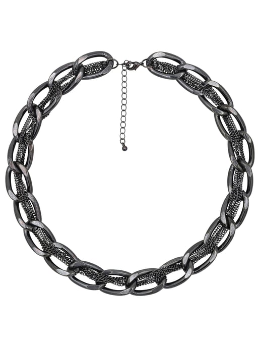 Steuer Modeschmuck Kette schwarze Metall Gliederkette - Image 1