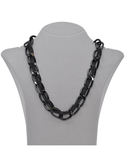 Steuer Modeschmuck Kette schwarze Metall Gliederkette - Image 3
