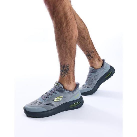 Skechers Skech-Air Summits Textil Herren Trainers in Grau/Limette - Image 6
