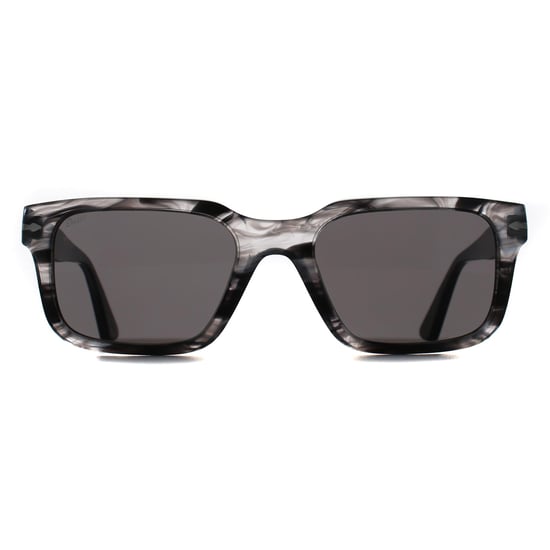 Persol PO3272S 1238B1 gestreifte Sonnenbrille schwarz & grau dunkelgrau - Image 2