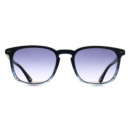 Police SPLQ86 Crossroads 5 0GBL glänzend gestreift blau rauchgrau Verlauf Sonnenbrille - Image 2