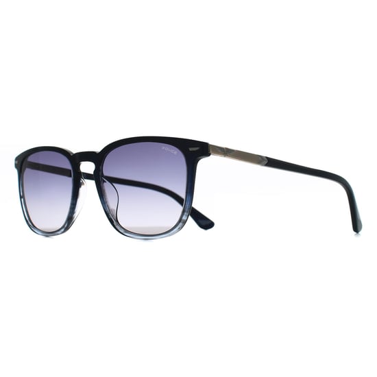 Police SPLQ86 Crossroads 5 0GBL glänzend gestreift blau rauchgrau Verlauf Sonnenbrille - Image 3
