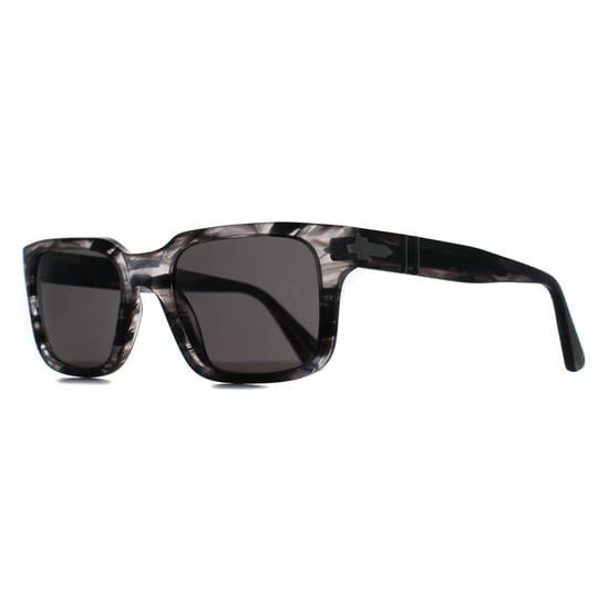 Persol PO3272S 1238B1 gestreifte Sonnenbrille schwarz & grau dunkelgrau - Image 3