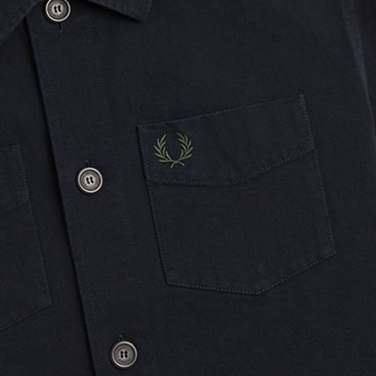 Fred Perry Schlichte Schwarze Twill-hemdjacke - Image 3