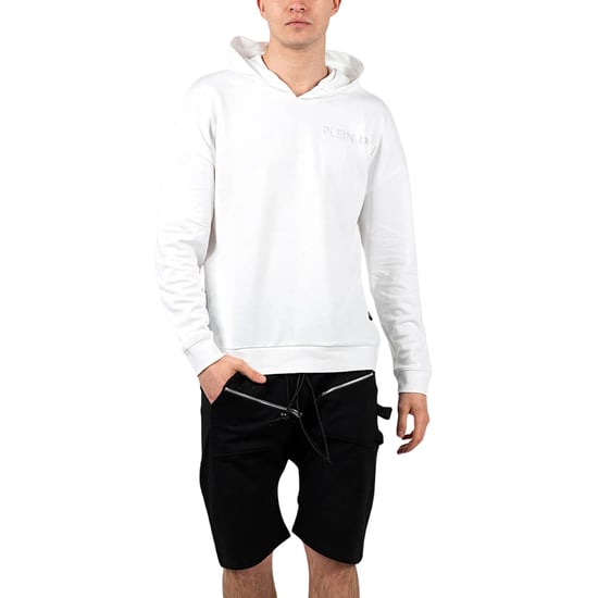 Philipp Plein Sport Block Logo Auf Der Brust Weißer Hoodie - Image 1