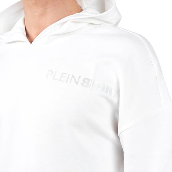 Philipp Plein Sport Block Logo Auf Der Brust Weißer Hoodie - Image 3