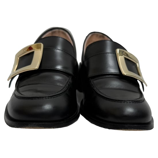Roger Vivier Viv' Rangers Slipper mit Schnallenabsatz aus schwarzem Leder - Image 2
