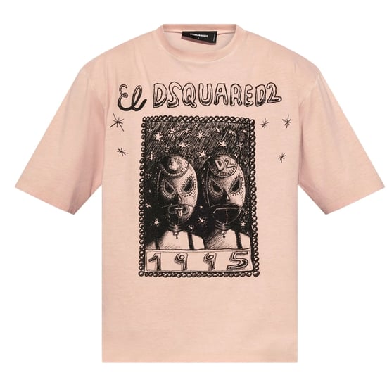 Dsquared2 Overlay Grafik-t-shirt Mit Lockerer Passform In Der Farbe Dusty Antic Rose - Image 1