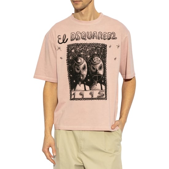 Dsquared2 Overlay Grafik-t-shirt Mit Lockerer Passform In Der Farbe Dusty Antic Rose - Image 2