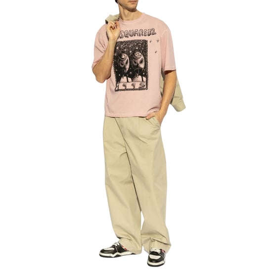 Dsquared2 Overlay Grafik-t-shirt Mit Lockerer Passform In Der Farbe Dusty Antic Rose - Image 5