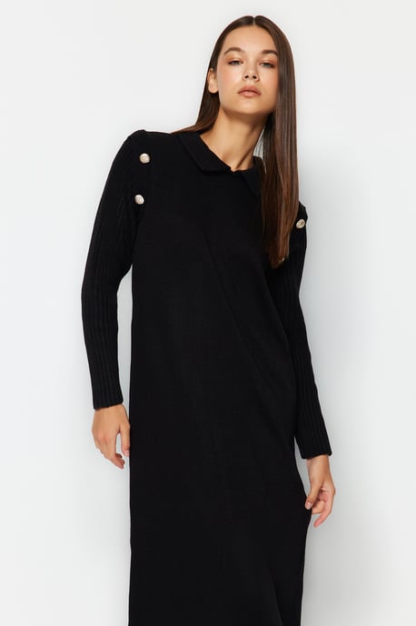 Langes, einfarbiges, lässiges, modisches Kleid für Damen in normaler Passform - Image 2