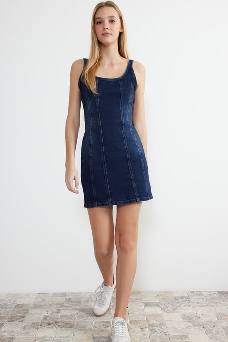 Damen Midi-Kleid, ärmellos, lässig/figurbetont - Image 4