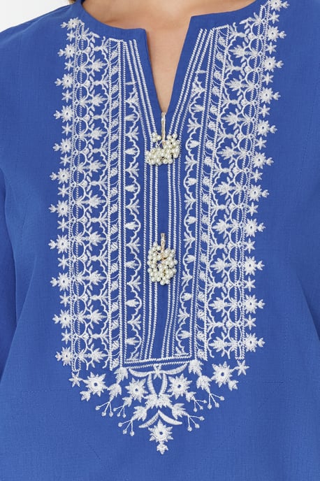 Damen Blau Unifarben Maxi Langes Strandkleid Lässig - Image 3
