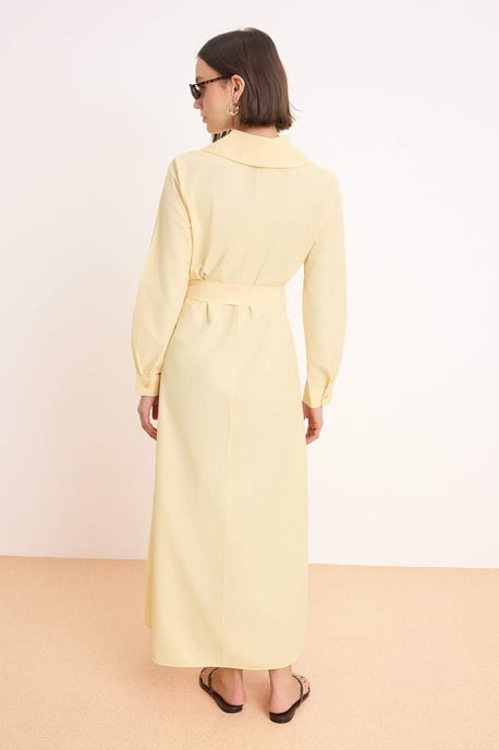 Turkishsouq A-Linien Hijab-Kleid, flach geschnitten, lang, casual/daily - Gelb - Image 3
