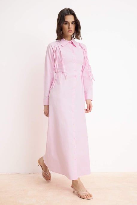 Marineblaues, flaches, langes, lässiges/alltagstaugliches A-Linien-Hijab-Kleid für Damen - Image 1