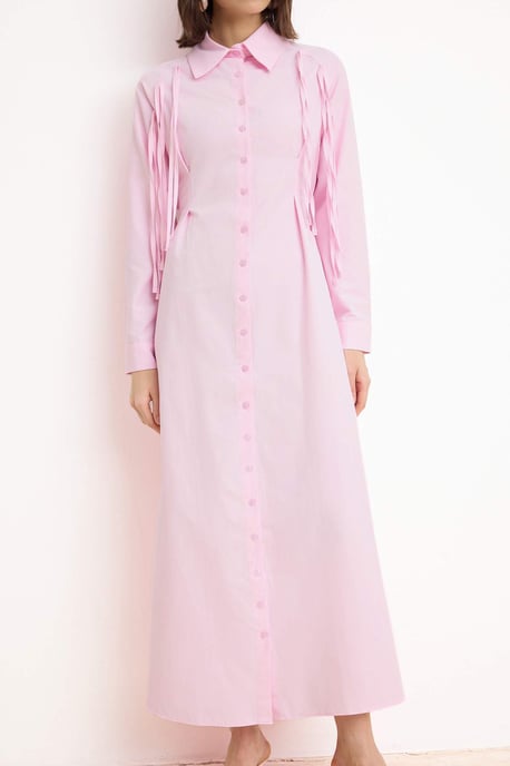 Marineblaues, flaches, langes, lässiges/alltagstaugliches A-Linien-Hijab-Kleid für Damen - Image 2