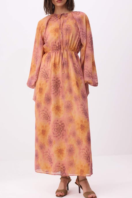 Maxikleid mit Blumenmuster, A-Linien-Schnitt und Hijab-Stil für Damen - Image 2