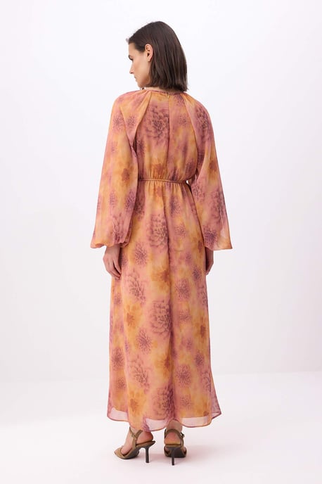 Maxikleid mit Blumenmuster, A-Linien-Schnitt und Hijab-Stil für Damen - Image 3